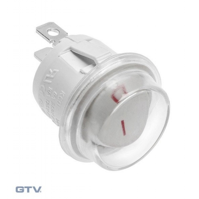  Выключатель клавишный круглый, белый max 1300W, IP44