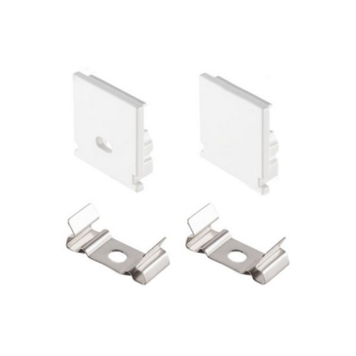  Заглушки для алюминиевого профиля LR44S с крепежом (2 заглушки и 2 крепежа)