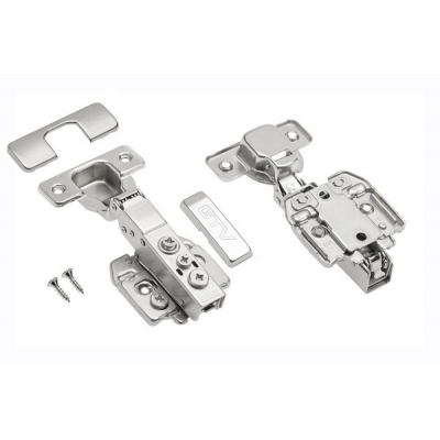  Петля GTV 08 полунакладная самозакрывающаяся с регулировкой силы доводчика, с эксцентриковой регулировкой плеча и ответной планки, H-0, с евро