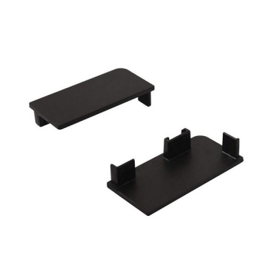  Комплект закрытых заглушек для L-образного профиля 2шт, левая +правая, ЧЕРНЫЙ