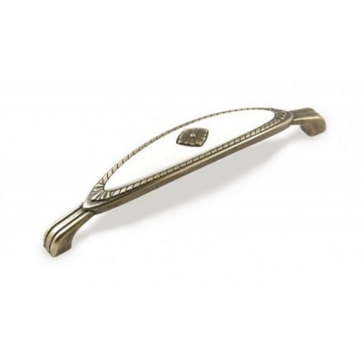  Ручка-скоба FS-138 128 бронза полированная/белый (TS)