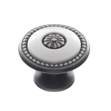 Ручка-грибок FB-027 000 старое олово/белый (TS)