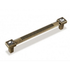 Ручка-скоба FS-125 128 бронза полированная/кристаллы (TS)