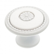 Ручка-грибок FB-027 серебро прованс/белый