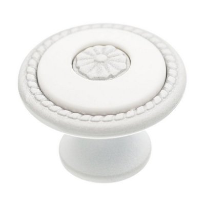  Ручка-грибок FB-027 серебро прованс/белый