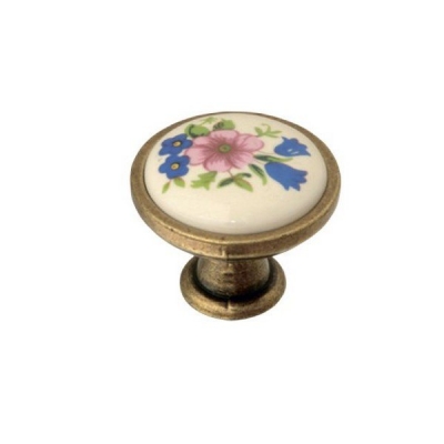  Ручка мебельная керамика кнопка GP-0728-J4-R (розовый)