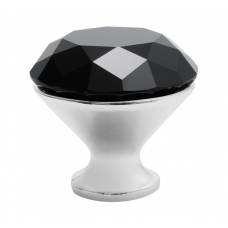 Ручка-кнопка GZ-CRPB25-A1 хром, черный кристалл