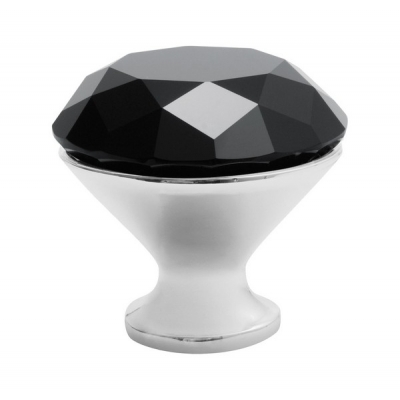  Ручка-кнопка GZ-CRPB25-A1 хром, черный кристалл