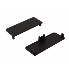 Комплект закрытых заглушек для C-образного профиля 2шт, левая +правая, ЧЕРНЫЙ