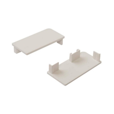  Комплект закрытых заглушек для L-образного профиля 2шт, левая +правая, БЕЛЫЙ