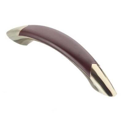  Ручка пластиковая дуга 96мм №10 золото/орех темный (07)