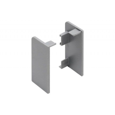  Комплект закрытых заглушек для L-образного профиля 2шт, левая +правая, СЕРЫЙ