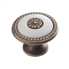 Ручка-грибок FB-027 000 бронза полированная/белый (TS)