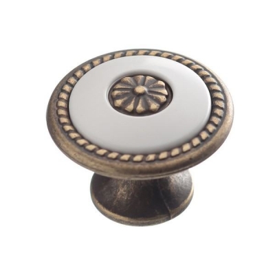  Ручка-грибок FB-027 000 бронза полированная/белый (TS)