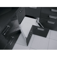 Модерн Бокс для угловых кухонных шкафов L-600 высокий (1рейлинг), серый