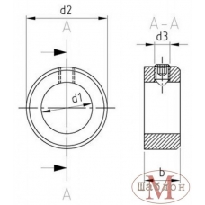 Стопорное кольцо с винтом. Ф6